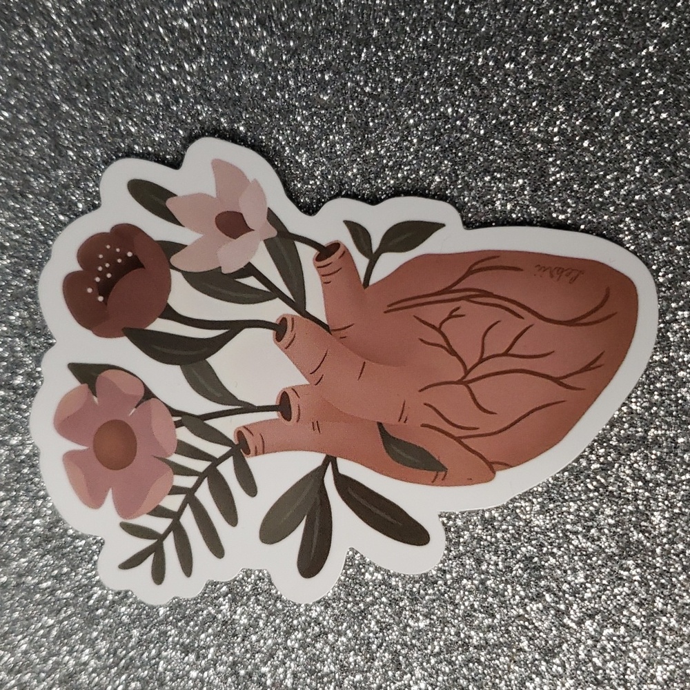 Art GOTHIC PASTEL heart flower waterproof sticker